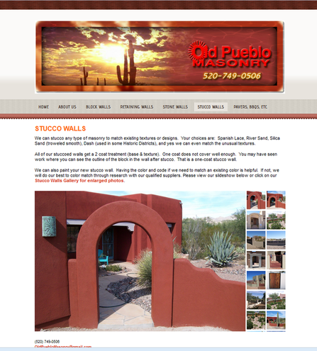 Old Pueblo Masonry Website Design