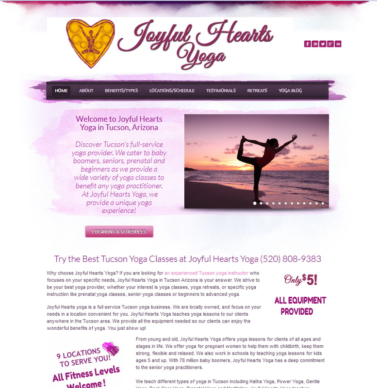 Joyful Hearts Yoga Website Design