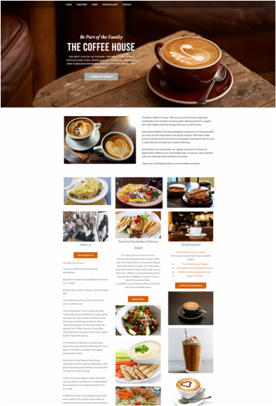 Tucson Coffee House Web Design